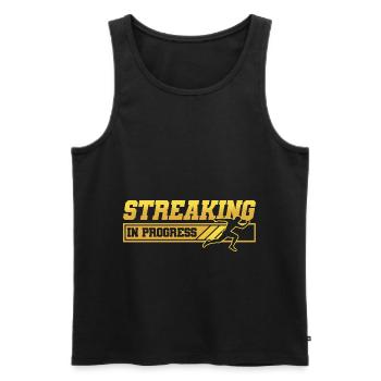 Motivation Streak Running Runner Marathon - Débardeur bio Premium Homme - noir - Devant - Michal (187cm)