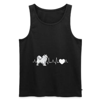 Samoyed heartbeat sled dog Samoyed - Men's Premium Organic Tank Top - black - Front - AI Model Male 178 light (178cm)