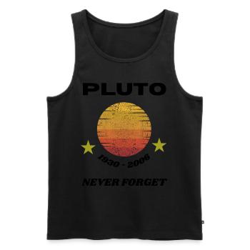 Pluto Never Forget 1930-2006 - Men's Premium Organic Tank Top - black - Front - AI Model Male 178 light (178cm)
