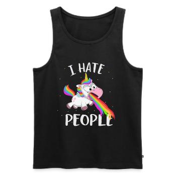 I hate people unicorn unicorn - Men's Premium Organic Tank Top - black - Front - AI Model Male 178 light (178cm)