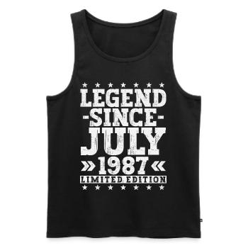 Légende Juillet 1987 Vintage Cadeau d’anniversaire - Débardeur bio Premium Homme - noir - Devant - Michal (187cm)