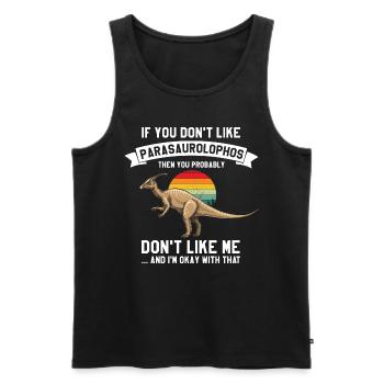 Paläontologie-Lehrer und Parasaurolophus Motif - Männer Premium Bio Tank Top - Schwarz - Vorne - Michal (187cm)