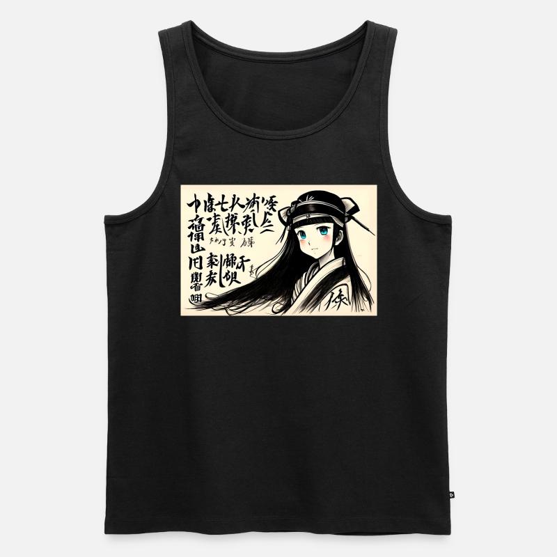 Mädchen Asiatisch - Männer Premium Bio Tank Top - Schwarz