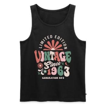 1963 Anniversary 60 Years vintage - Men's Premium Organic Tank Top - black - Front - Michal (187cm)