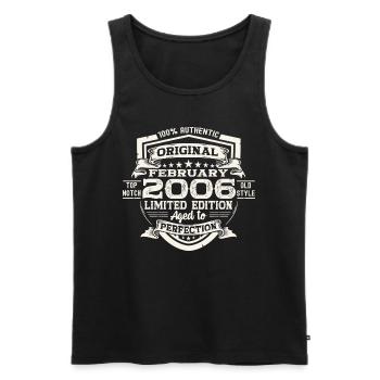 February 2006 17th birthday gift man - Men's Premium Organic Tank Top - black - Front - Michal (187cm)