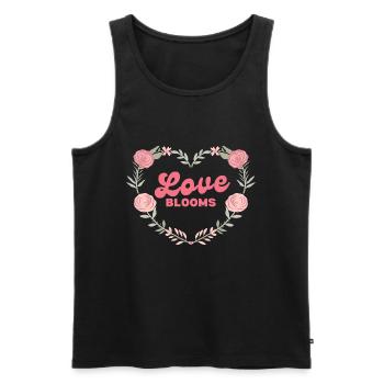 Valentine's Day Love Blooms Flowers - Débardeur bio Premium Homme - noir - Devant - AI Model Male 178 light (178cm)