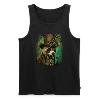 Steampunk Panda Bear - Men's Premium Organic Tank Top - black - Front - Michal (187cm)