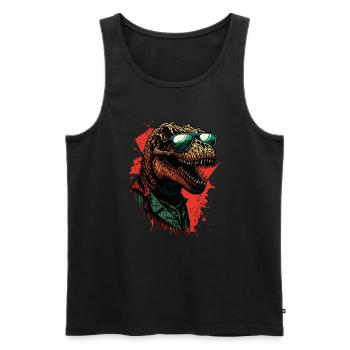 Dinosaure T-Rex cool - Débardeur bio Premium Homme - noir - Devant - Michal (187cm)