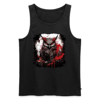 Gothic Eule - Männer Premium Bio Tank Top - Schwarz - Vorne - Michal (187cm)