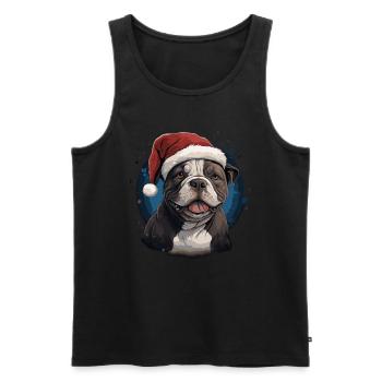 Noël de l’American Bull Terrier - Débardeur bio Premium Homme - noir - Devant - Michal (187cm)