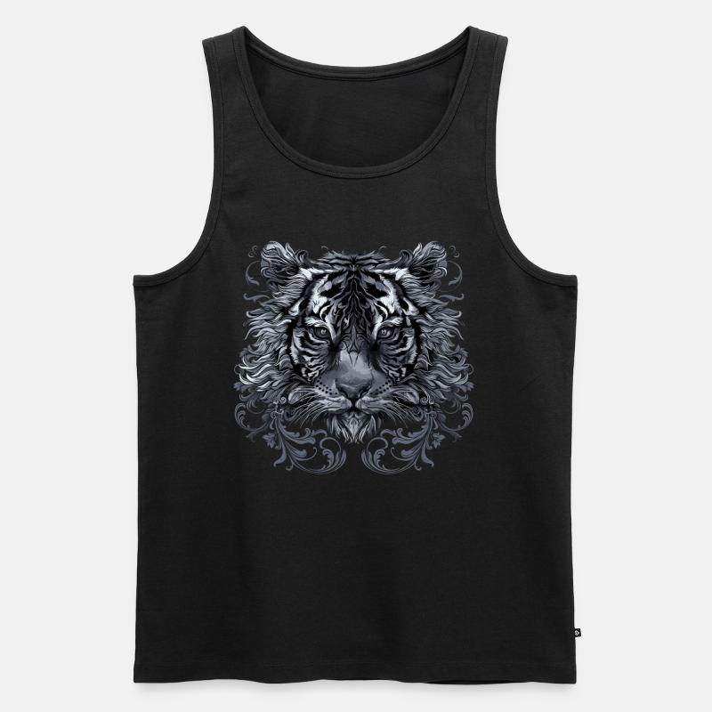 Tiger - Männer Premium Bio Tank Top - Schwarz