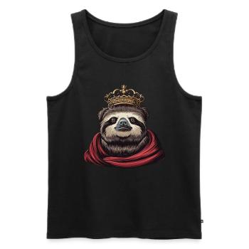 Cooler Faultier König - Männer Premium Bio Tank Top - Schwarz - Vorne - Michal (187cm)