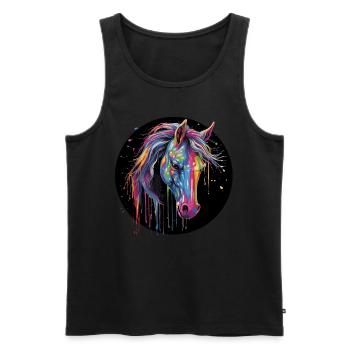 L’amour des chevaux - Débardeur bio Premium Homme - noir - Devant - Michal (187cm)