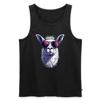 Lustiges Lama Alpaka - Männer Premium Bio Tank Top - Schwarz - Vorne - AI Model Male 178 light (178cm)
