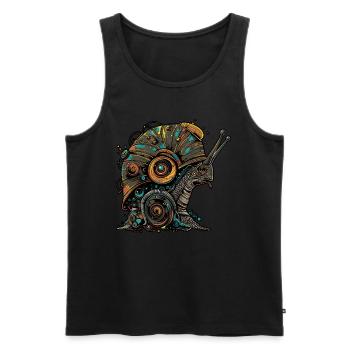 Escargot Crinchy - Débardeur bio Premium Homme - noir - Devant - AI Model Male 178 light (178cm)