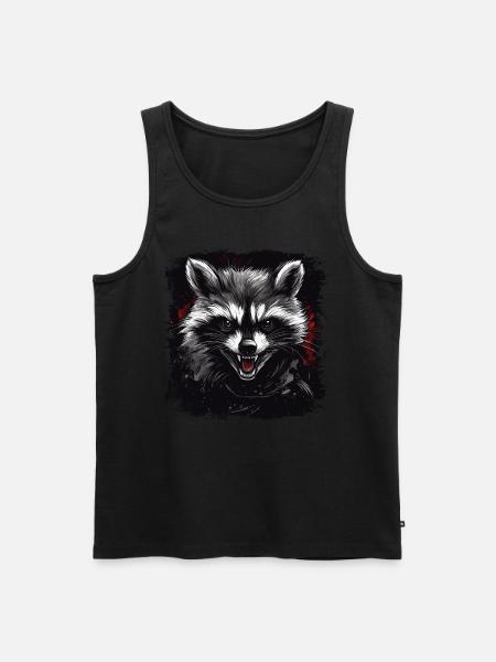 Wütender Waschbär - Männer Premium Bio Tank Top - Schwarz