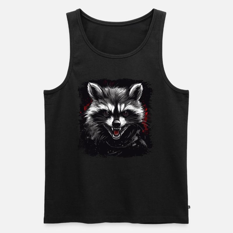 Wütender Waschbär - Männer Premium Bio Tank Top - Schwarz