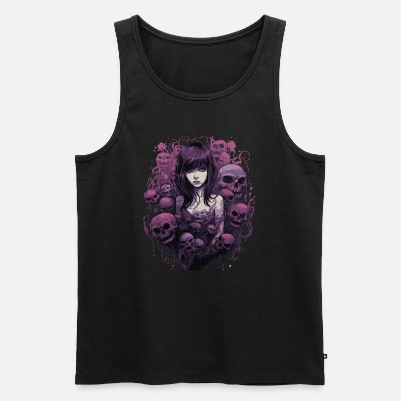 Emo Horrorpunk Mädchen - Männer Premium Bio Tank Top - Schwarz