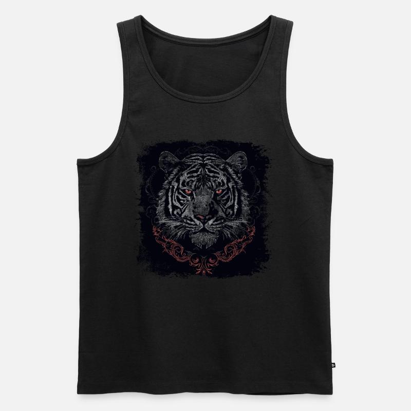 Tiger - Männer Premium Bio Tank Top - Schwarz