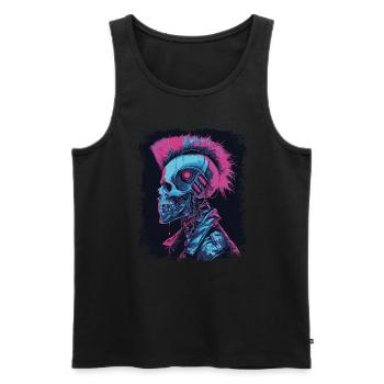 Horror Punk Zombie cyborg - Men's Premium Organic Tank Top - black - Front - AI Model Male 178 light (178cm)