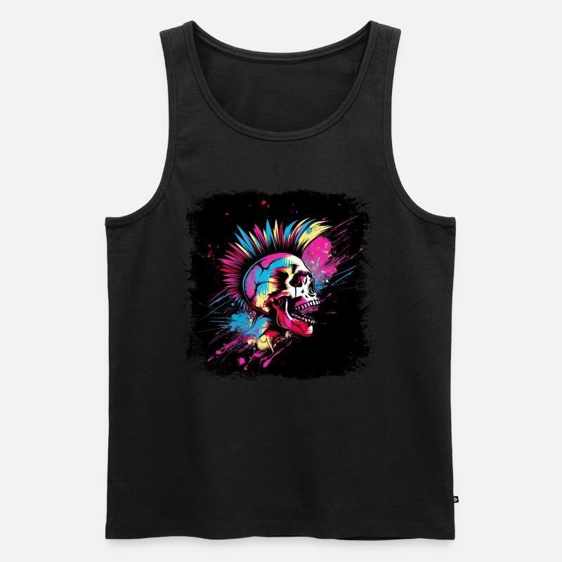 Punk Zombie Mohawk - Männer Premium Bio Tank Top - Schwarz
