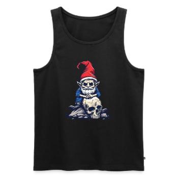 Zombie Gartenzwerg - Männer Premium Bio Tank Top - Schwarz - Vorne - AI Model Male 178 light (178cm)