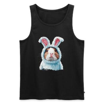 Cochon d’Inde en costume de lapin - Débardeur bio Premium Homme - noir - Devant - Michal (187cm)