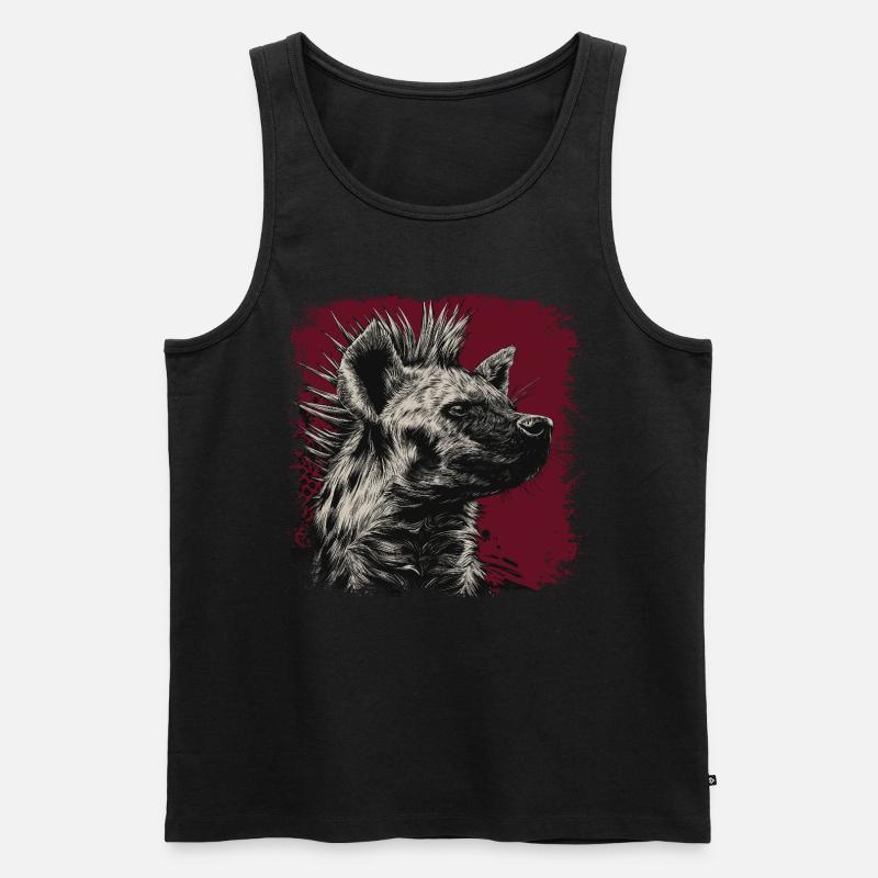 Punkrock Hyäne - Männer Premium Bio Tank Top - Schwarz