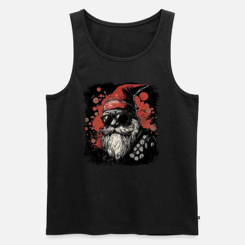 Gartenzwerg Rocker - Männer Premium Bio Tank Top - Schwarz