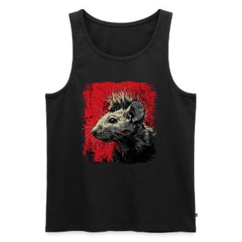 Punk Rock Rat - Men's Premium Organic Tank Top - black - Front - Michal (187cm)
