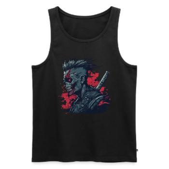 Zombie Ninja Punk - Débardeur bio Premium Homme - noir - Devant - Michal (187cm)
