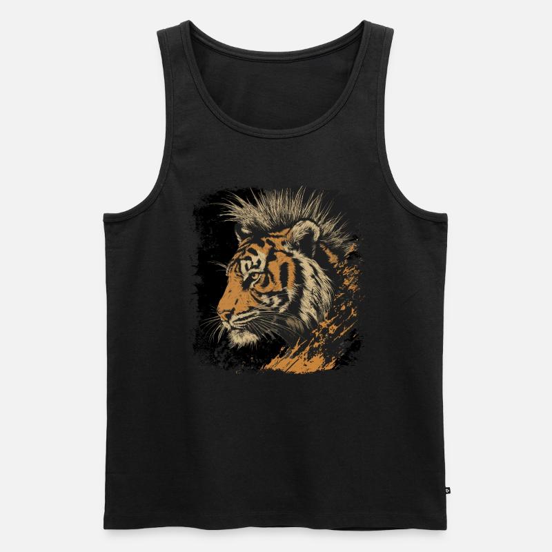 Tigerpunk - Männer Premium Bio Tank Top - Schwarz