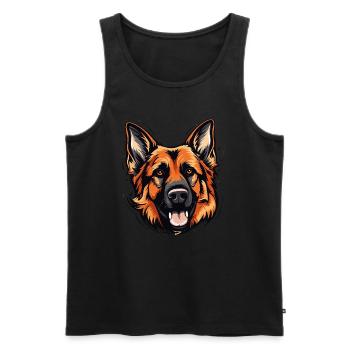 German Shepherd - Men's Premium Organic Tank Top - black - Front - Michal (187cm)