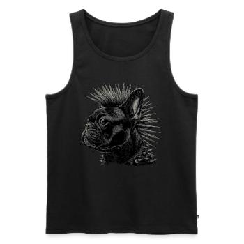 Punk Rock Bouledogue Français - Débardeur bio Premium Homme - noir - Devant - AI Model Male 178 light (178cm)