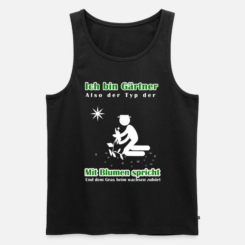 Ich bin Gärtner - Männer Premium Bio Tank Top - Schwarz