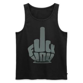 FUCK YOU - Männer Premium Bio Tank Top - Schwarz - Vorne - AI Model Male 178 light (178cm)