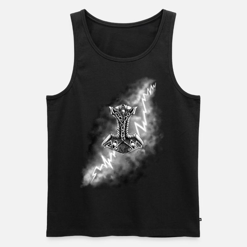 Thors Hammer - Männer Premium Bio Tank Top - Schwarz