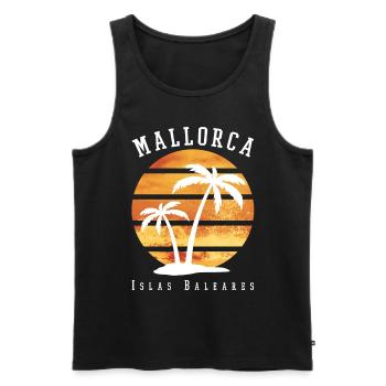 Mallorca Summer Sun Beach Sea Palms Party - Men's Premium Organic Tank Top - black - Front - AI Model Male 178 light (178cm)