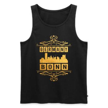 Bonn Deutschland Stadt Skyline Gold Ornament - Männer Premium Bio Tank Top - Schwarz - Vorne - Michal (187cm)