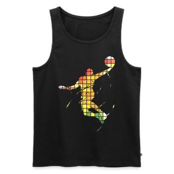 Basketteur Basketteur Dunking Pixel Coloré - Débardeur bio Premium Homme - noir - Devant - Michal (187cm)