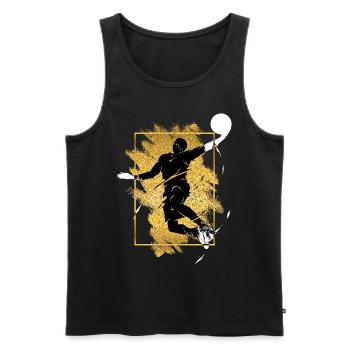Basketball Basketball Player Dunking Gold Splash - Men's Premium Organic Tank Top - black - Front - AI Model Male 178 light (178cm)