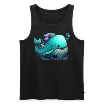 Fantasy Sea Monster Cute Big Sea World Creature - Men's Premium Organic Tank Top - black - Front - AI Model Male 178 light (178cm)