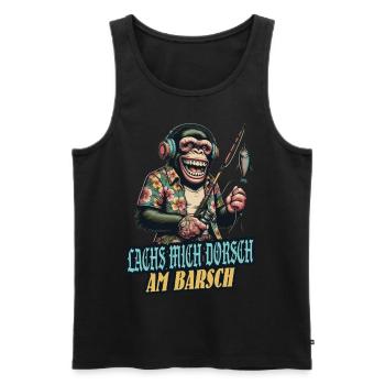 lachs mich dorsch am barsch angeln spruch lustig - Männer Premium Bio Tank Top - Schwarz - Vorne - AI Model Male 178 light (178cm)