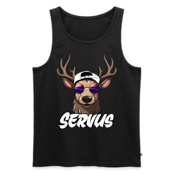Hirschgeweih Servus Grantler Trachtenshirt Mann - Männer Premium Bio Tank Top - Schwarz - Vorne - Michal (187cm)