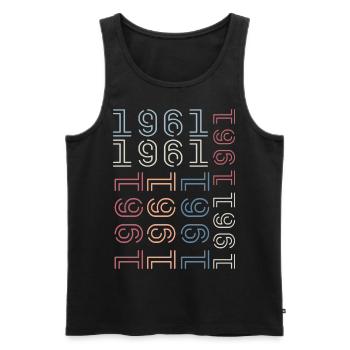 Born In 1961 Birthday Gift 1961 Retro 1961 - Men's Premium Organic Tank Top - black - Front - AI Model Male 178 light (178cm)