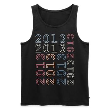 Geboren im Jahr 2013 Retro 2013 Geburtstagsgeschenk - Männer Premium Bio Tank Top - Schwarz - Vorne - AI Model Male 178 light (178cm)
