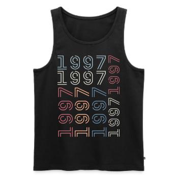 Jahrgang 1997 Geburtstagsgeschenk 1997 Retro 1997 - Männer Premium Bio Tank Top - Schwarz - Vorne - Michal (187cm)