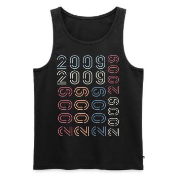 Geboren im Jahr 2009 Retro 2009 Geburtstagsgeschenk 2009 - Männer Premium Bio Tank Top - Schwarz - Vorne - AI Model Male 178 light (178cm)