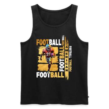 Joueur de football américain USA America Sports Gold - Débardeur bio Premium Homme - noir - Devant - Michal (187cm)