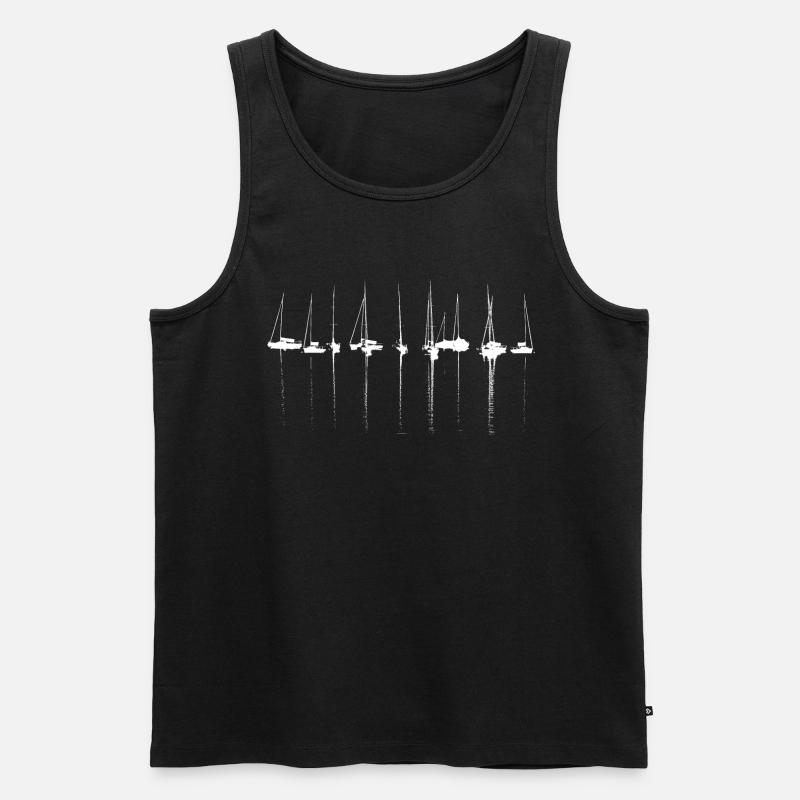 Schiffe Boote Marina - Männer Premium Bio Tank Top - Schwarz